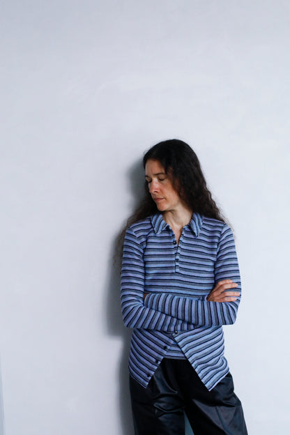 Multi Border Shirts / PURPLE