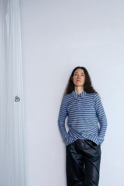 Multi Border Shirts / PURPLE