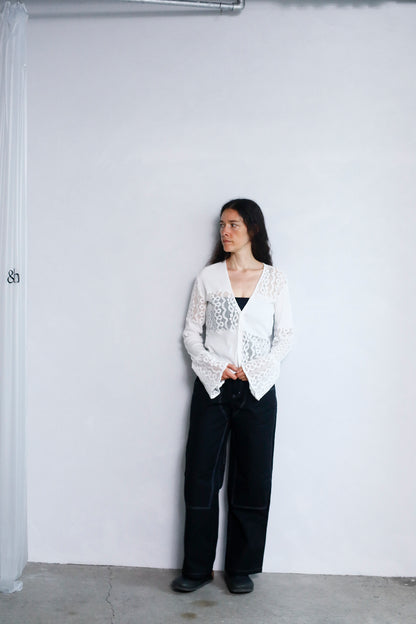Lace cardigan / WHITE