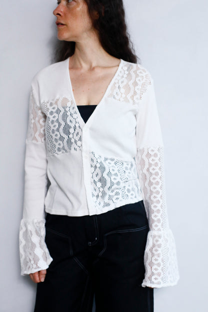 Lace cardigan / WHITE