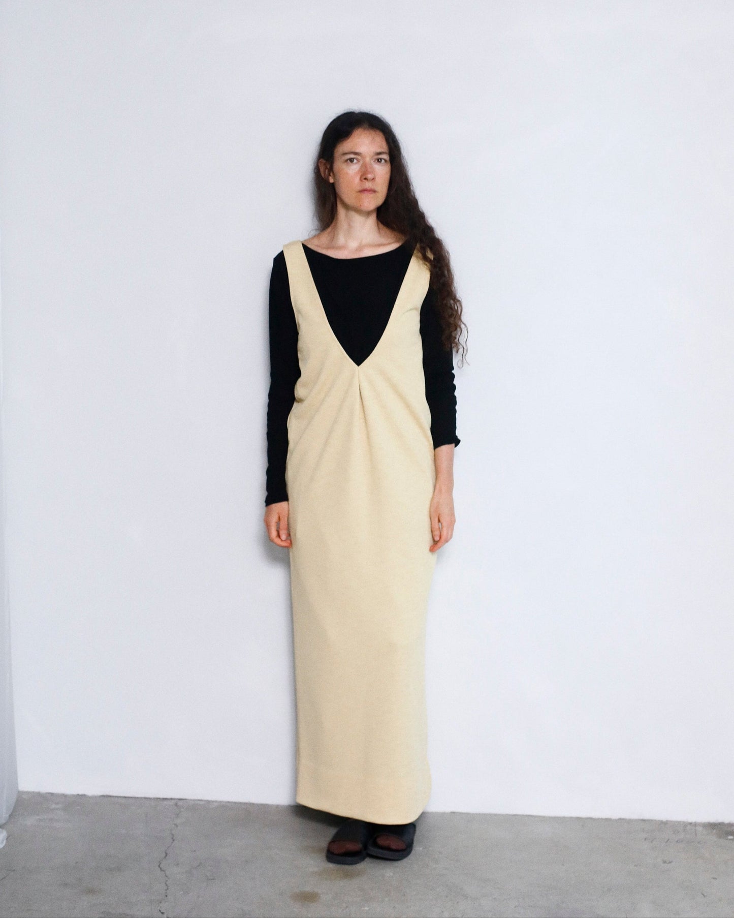 Vneck Jersey Dress / BAMBOO