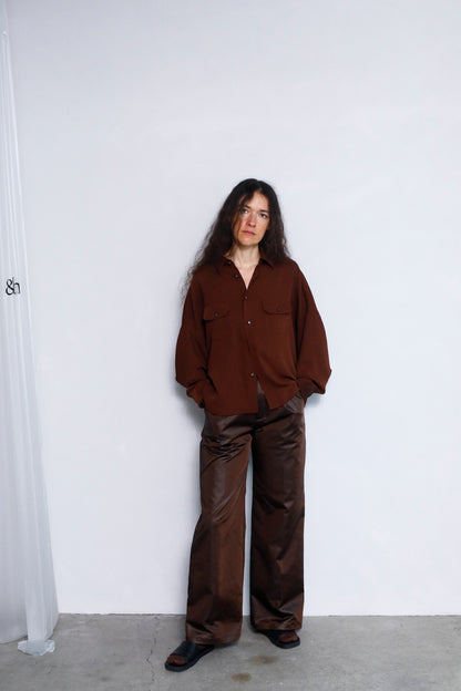 Silky Utility Shirts / BROWN -10月22日発送-