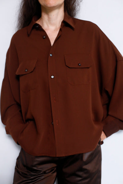 Silky Utility Shirts / BROWN -10月22日発送-