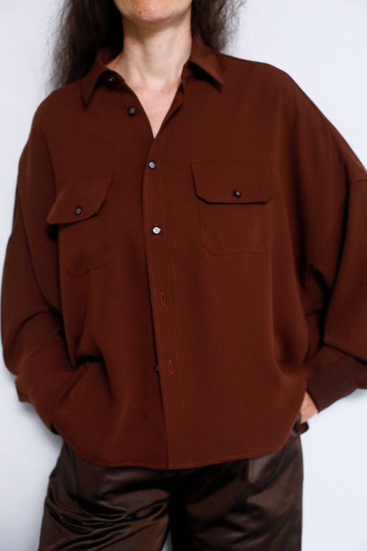 Silky Utility Shirts / BROWN -10月22日発送-