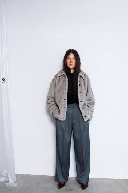 Reversible Fur Blouson / BROWNGREIGE