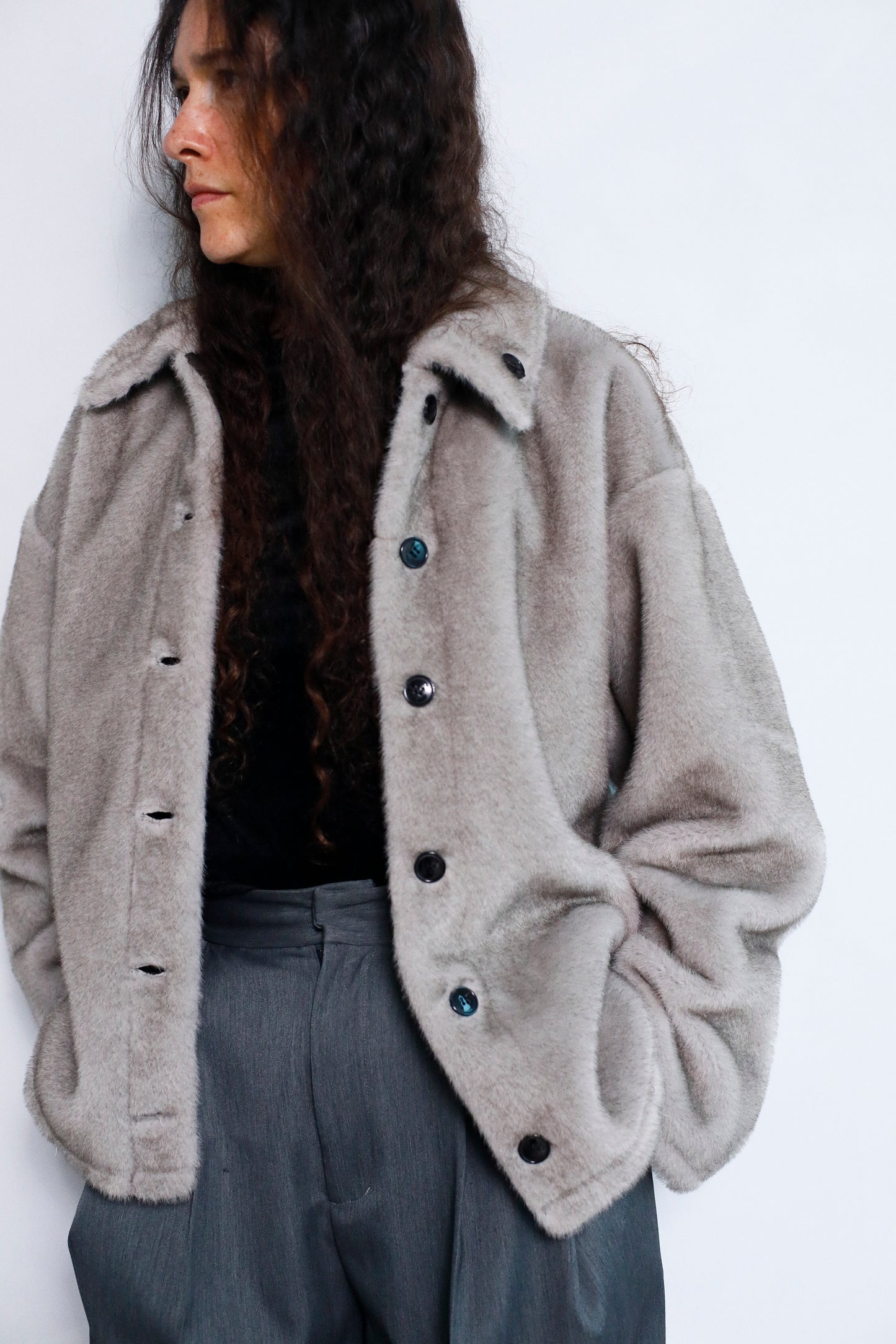 Reversible Fur Blouson / BROWNGREIGE