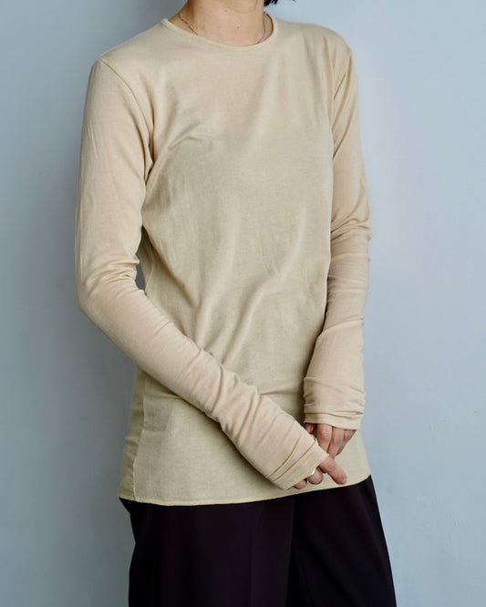 Powdery Crewneck Cutsew / BEIGE