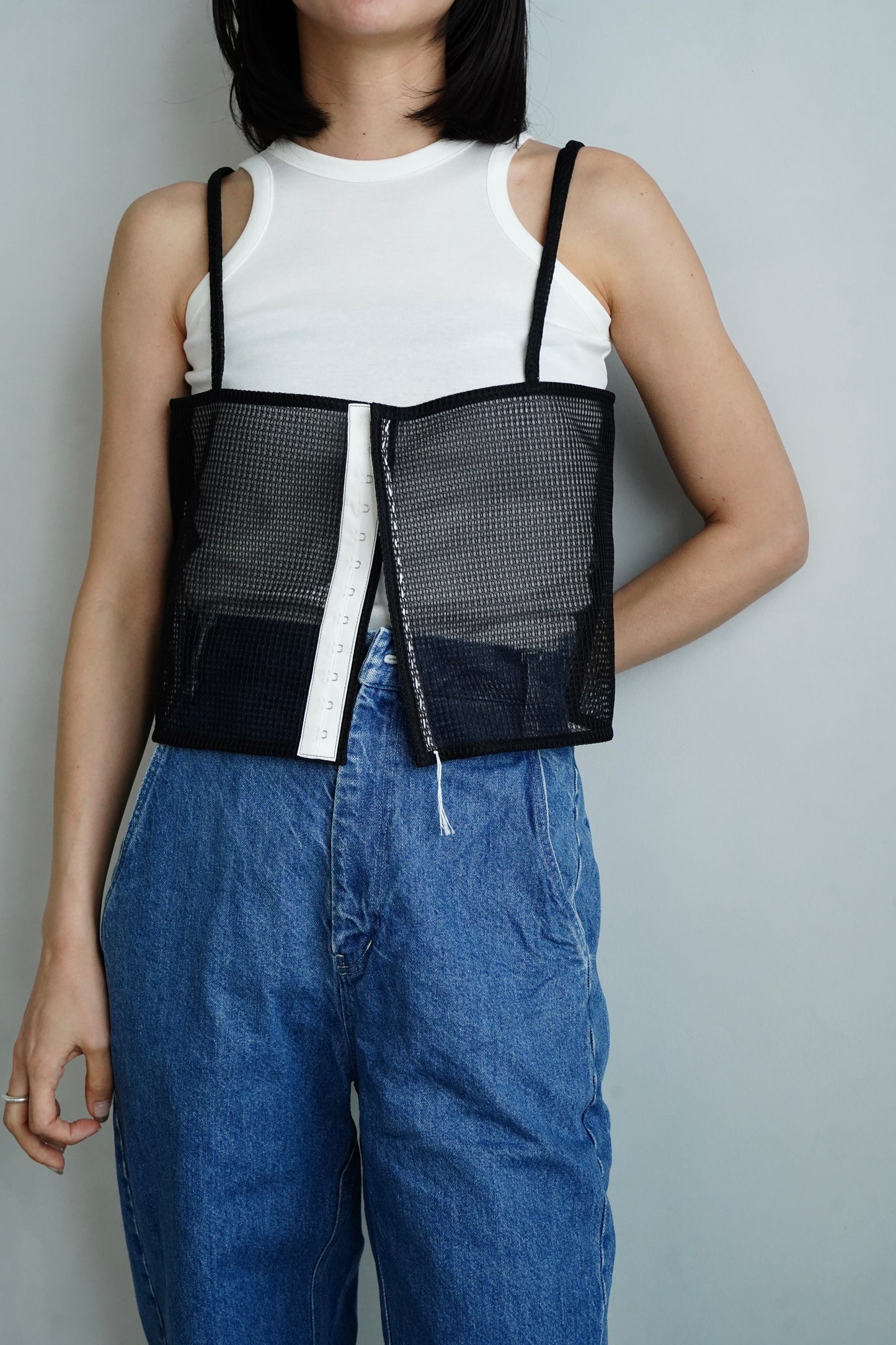 Double Mesh Cami / BLACK