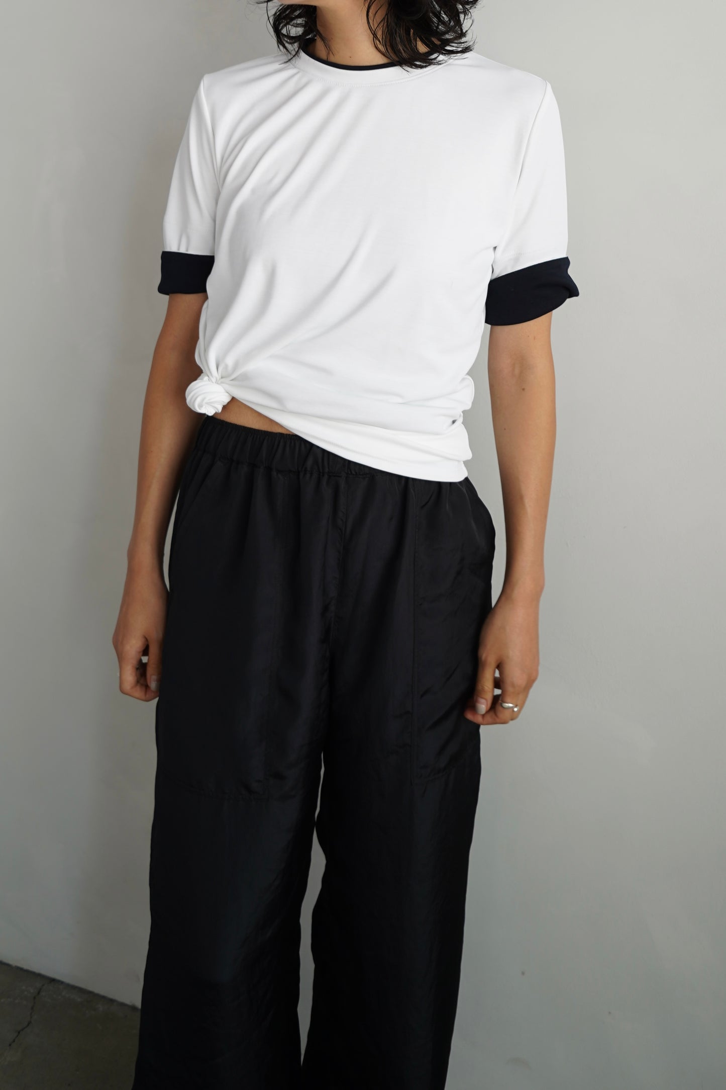 Smooth Tee / WHITE×NAVY