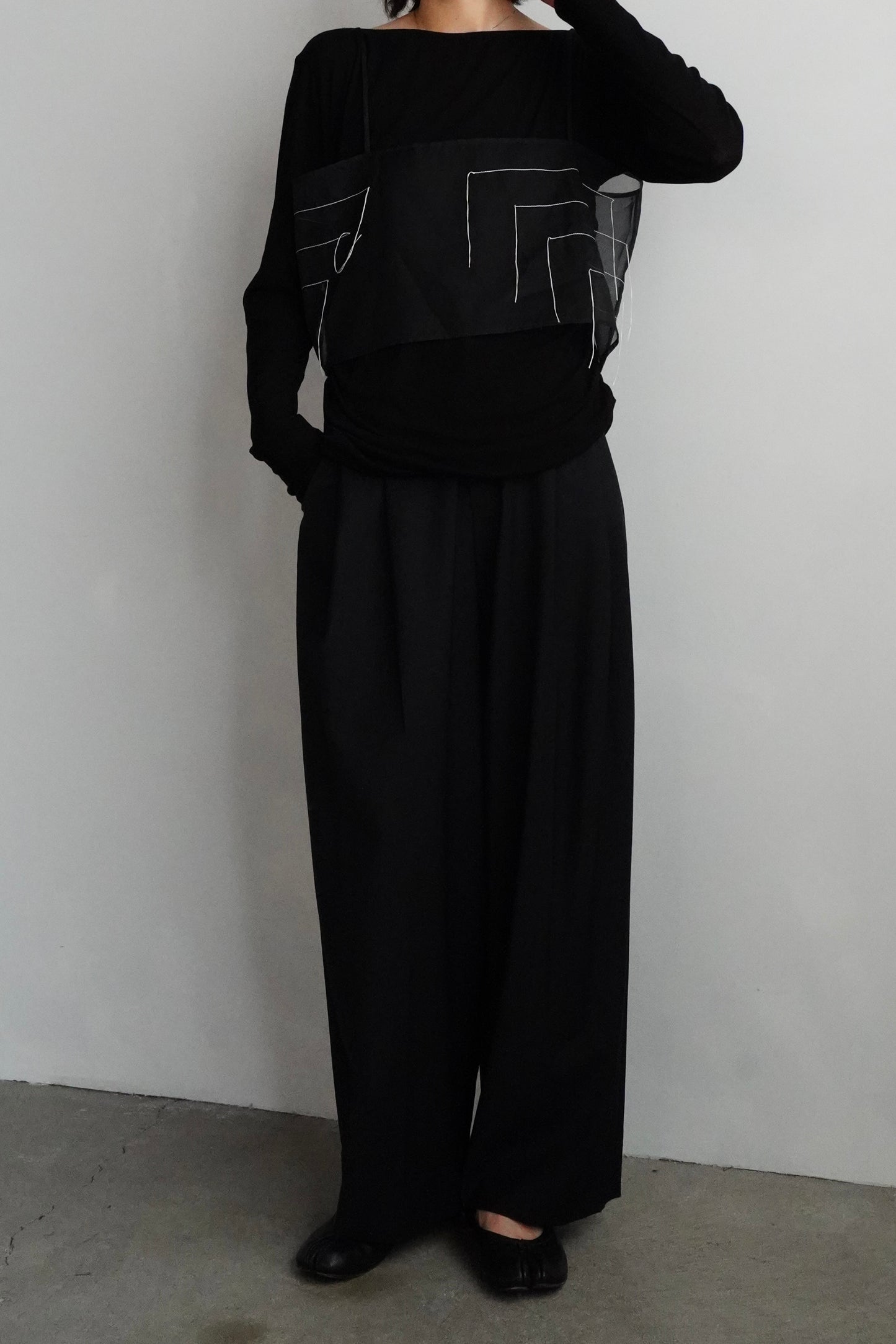 Organdy Draw Cami / BLACK -9月20-25日発送-