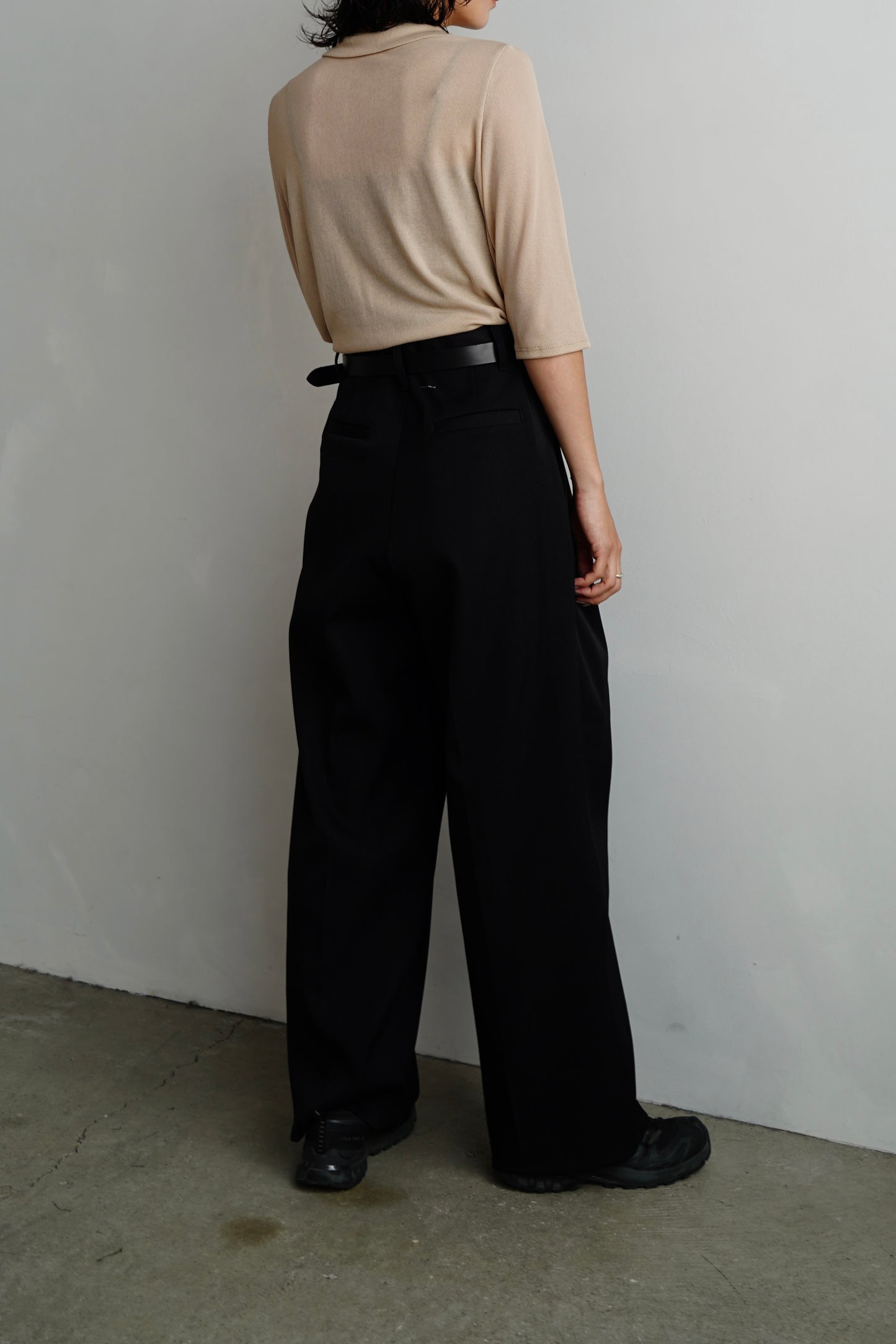Sheer Polo Shirt / BEIGE