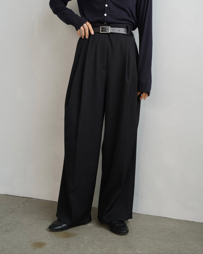 Wool Tuck Pants / BLACK -10月23日発送-