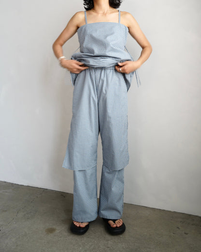 Double Layer Check Pants / BLUEWHITE -6月25-30日発送-