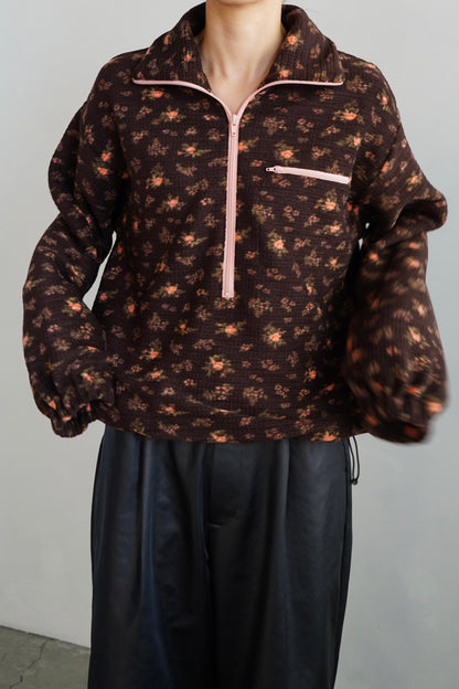 Flower  Half-Zip Jacket / BROWN -11月25日発送-