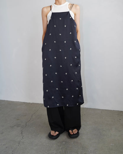 Stitch Flower Cami Dress / NAVY -8月3-7日発送-