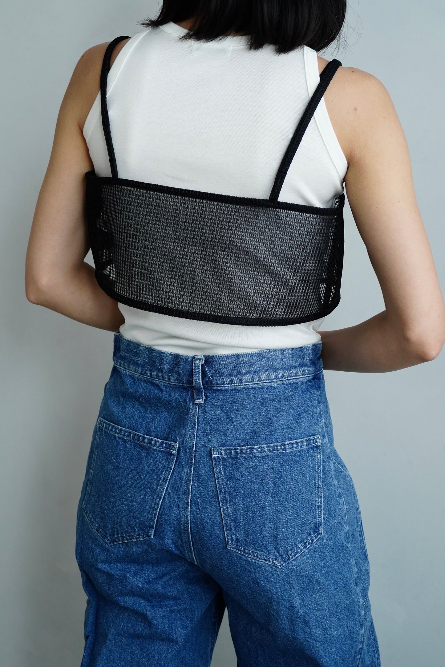 Double Mesh Cami / BLACK