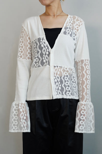 Lace cardigan / WHITE -10月10-15日発送-
