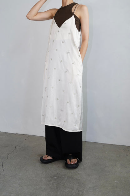 Stitch Flower Cami Dress / OFFWHITE -8月3-7日発送-