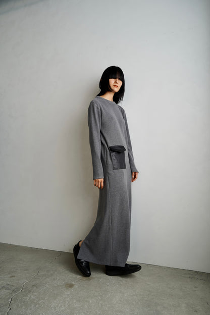 Rib Jersey Dress / CHARCOAL -7日以内発送-