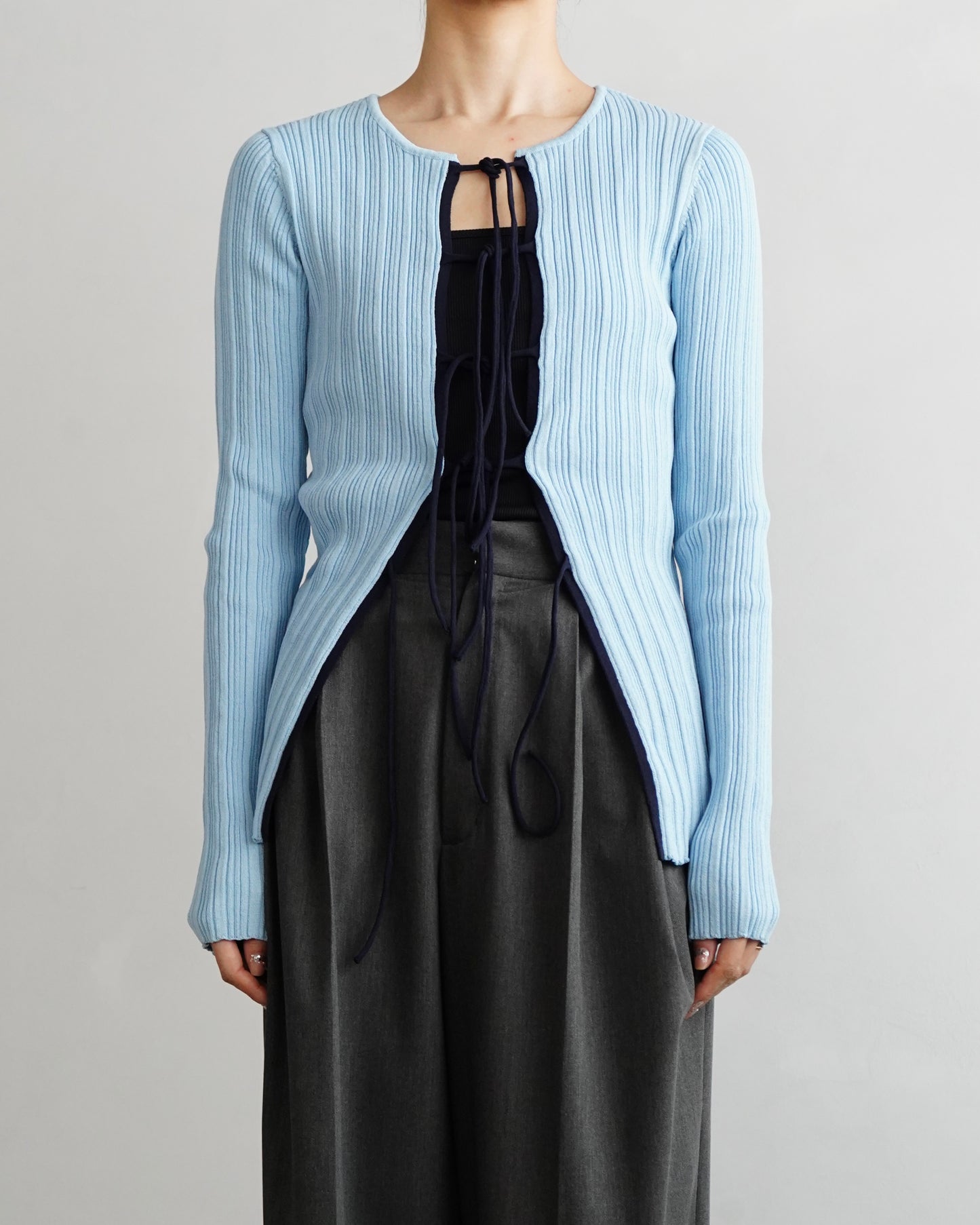Contrast Cardigan / BLUENAVY