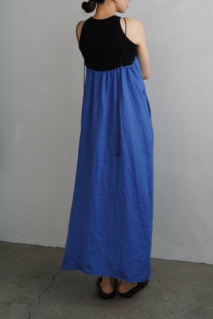 Linen Halter Dress / BLUE -7月10日発送-