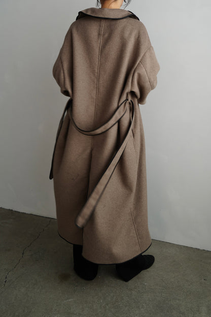 Piping Wool Coat / BROWN -11月上旬発送-