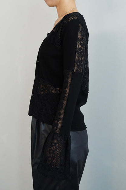 Lace cardigan / BLACK -10月10-15日発送-