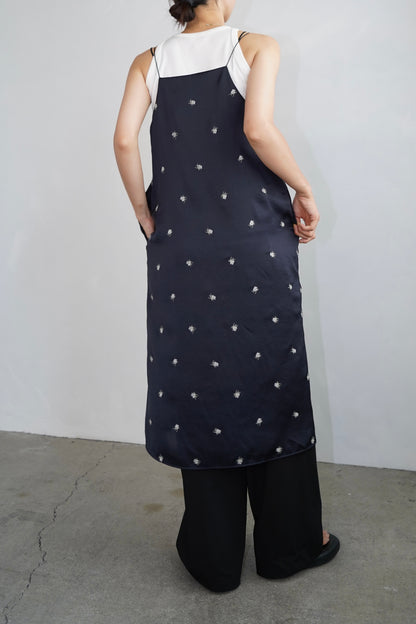 Stitch Flower Cami Dress / NAVY -8月3-7日発送-