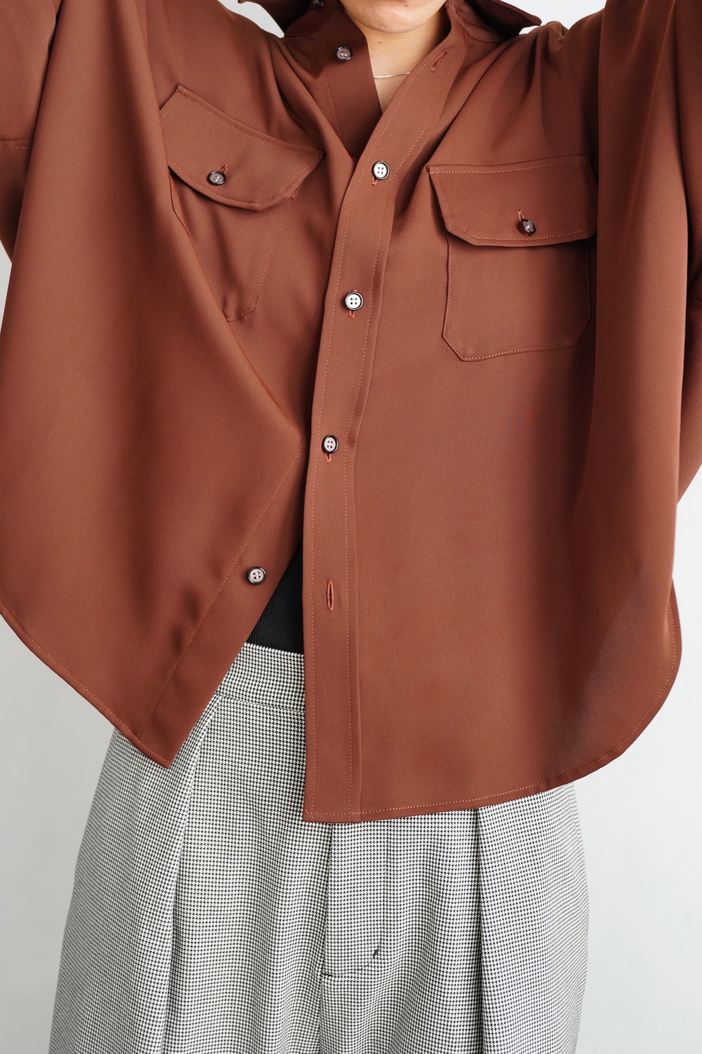 Silky Utility Shirts / BROWN -10月22日発送-