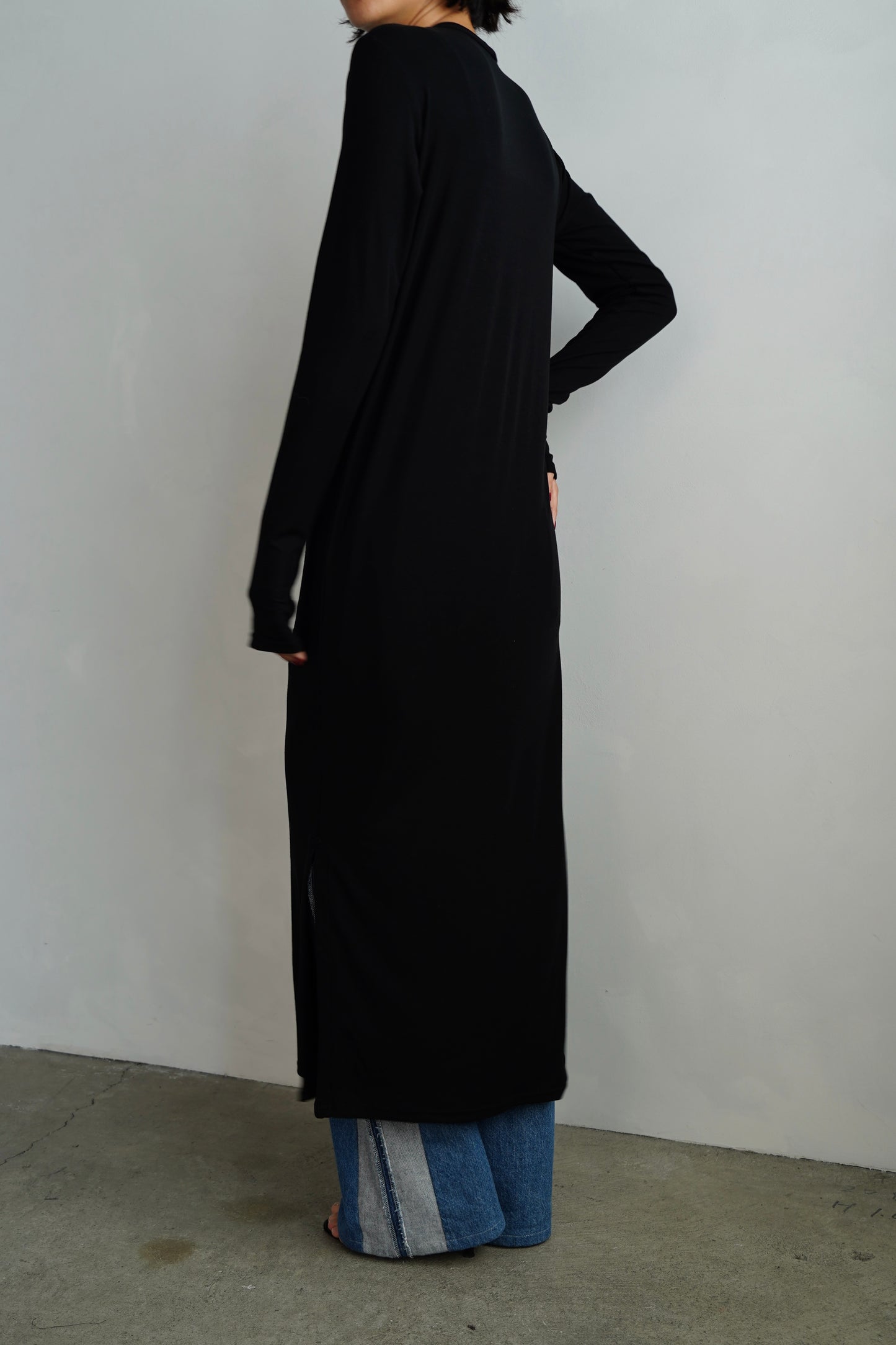 Smooth Sheer Onepiece / BLACK