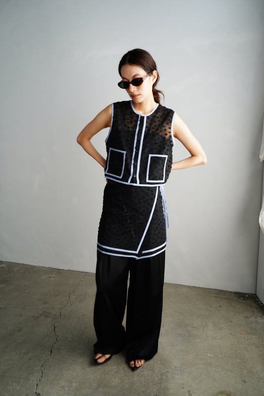 Cut  Lace Wrap Skirt / BLACK -5月1日発送-