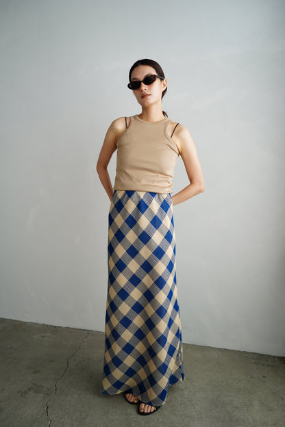 【ラスト1点】Mesh Plaid Skirt / BLUEYELLOW