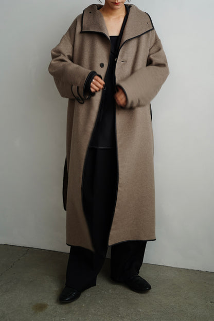 Piping Wool Coat / BROWN -11月上旬発送-