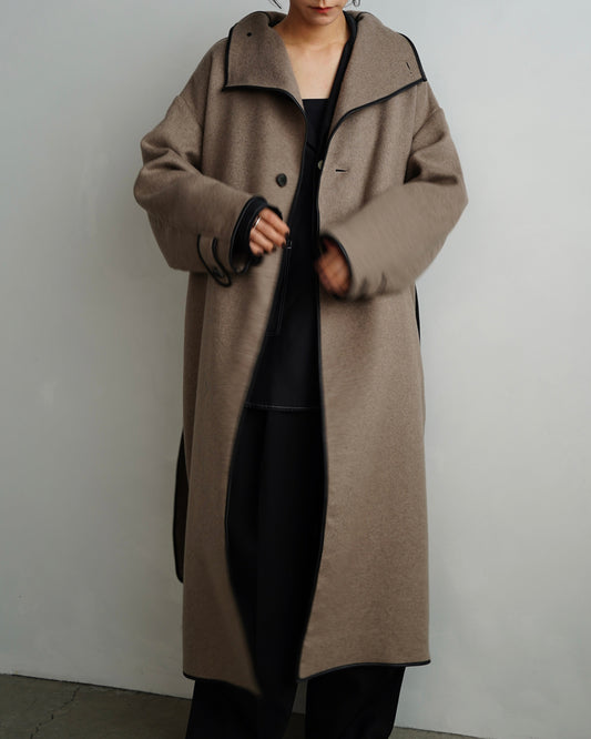 Piping Wool Coat / BROWN -11月18-20日発送-