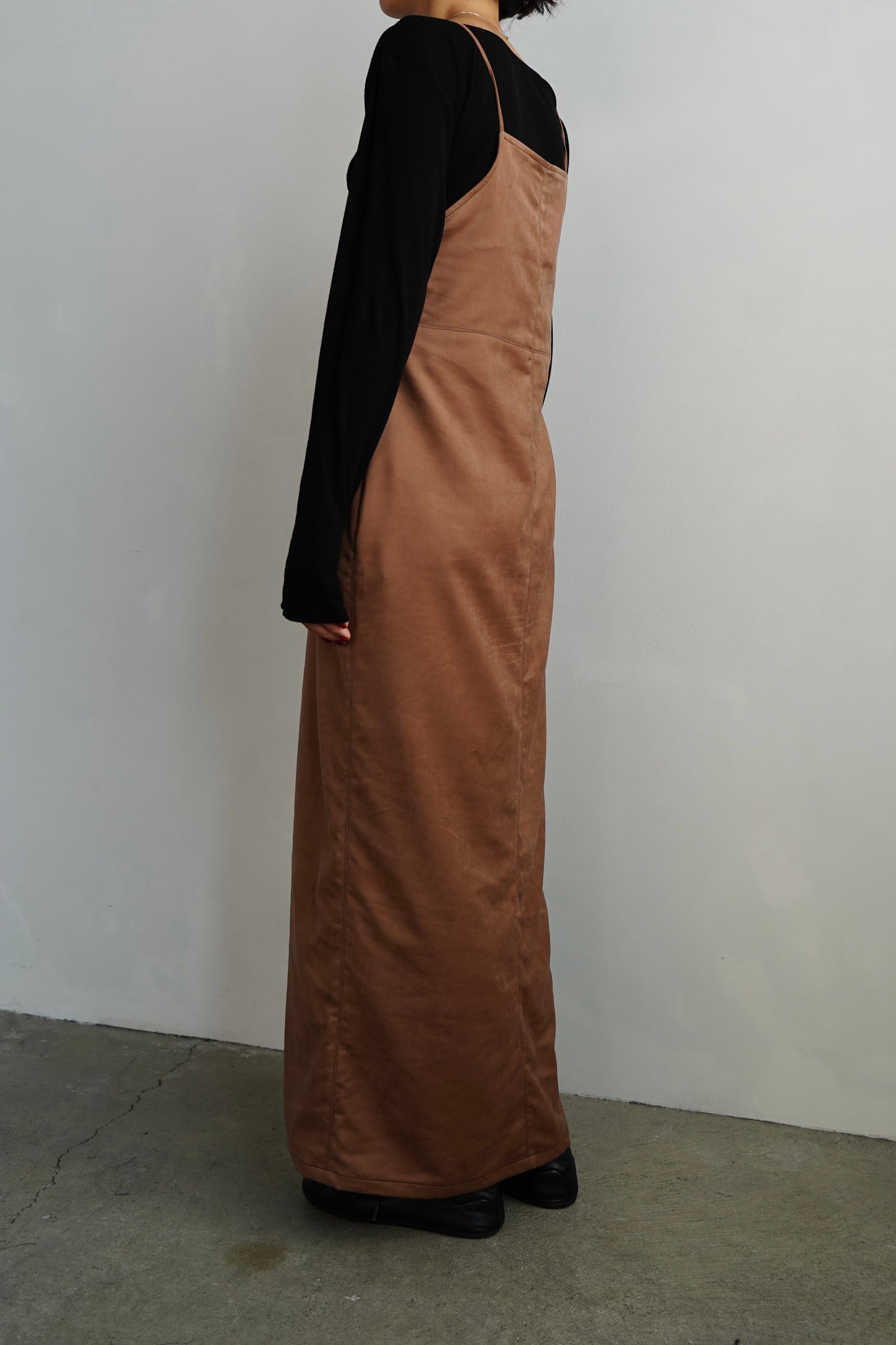 Soft Suede Dress / BROWN -10月20-25日発送-