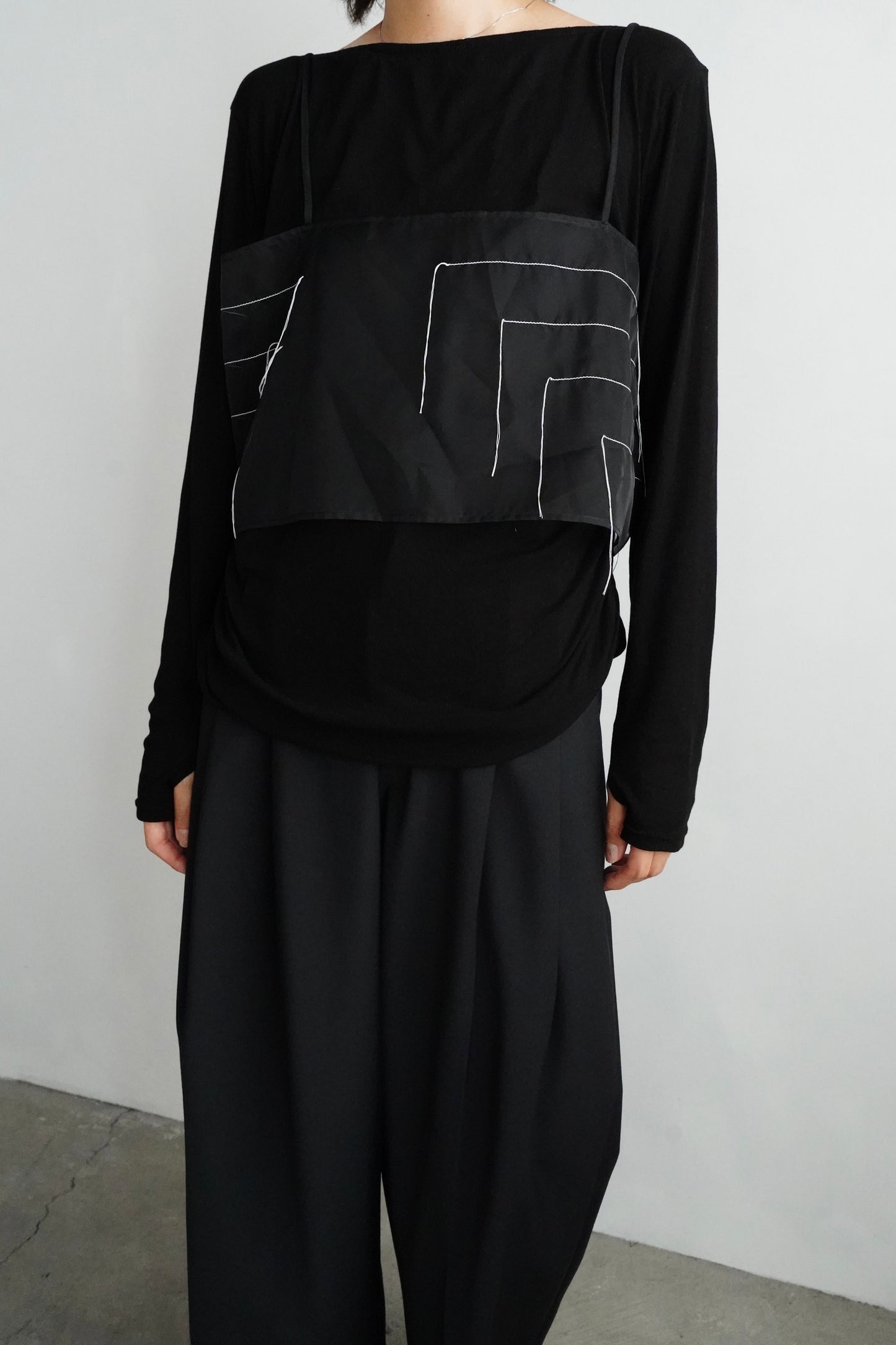 Organdy Draw Cami / BLACK -9月20-25日発送-