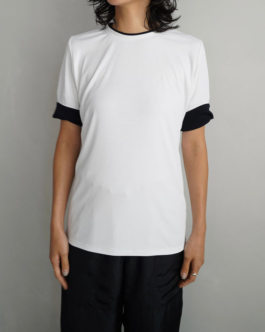Smooth Tee / WHITE×NAVY