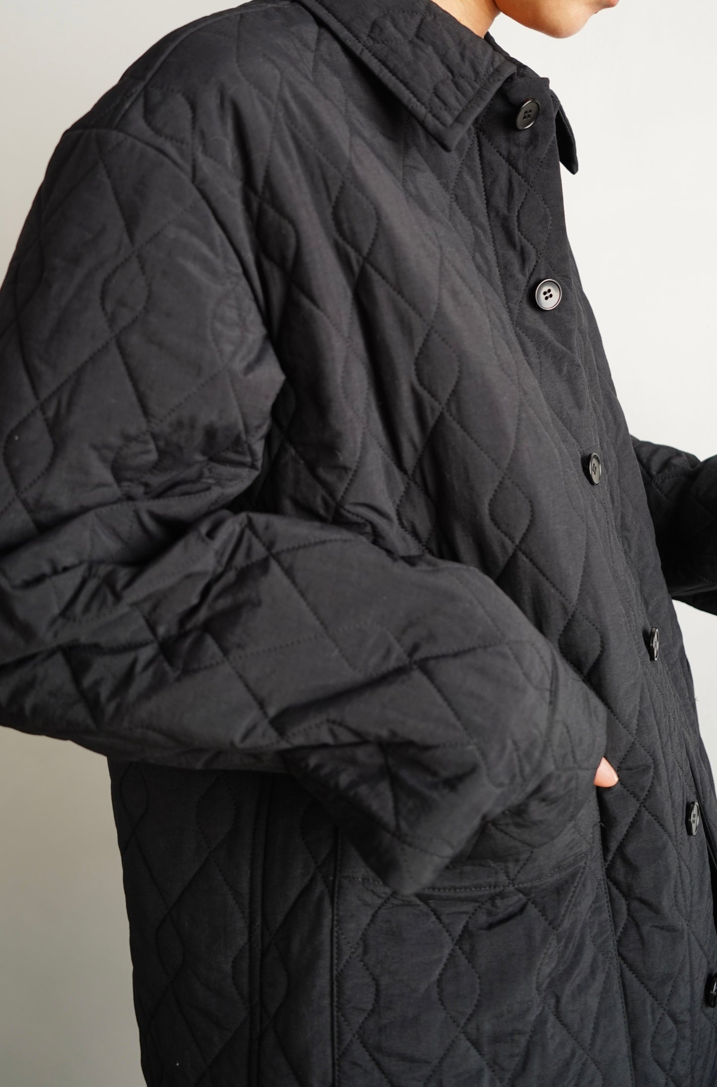 Quilted Middle Jacket / BLACK
