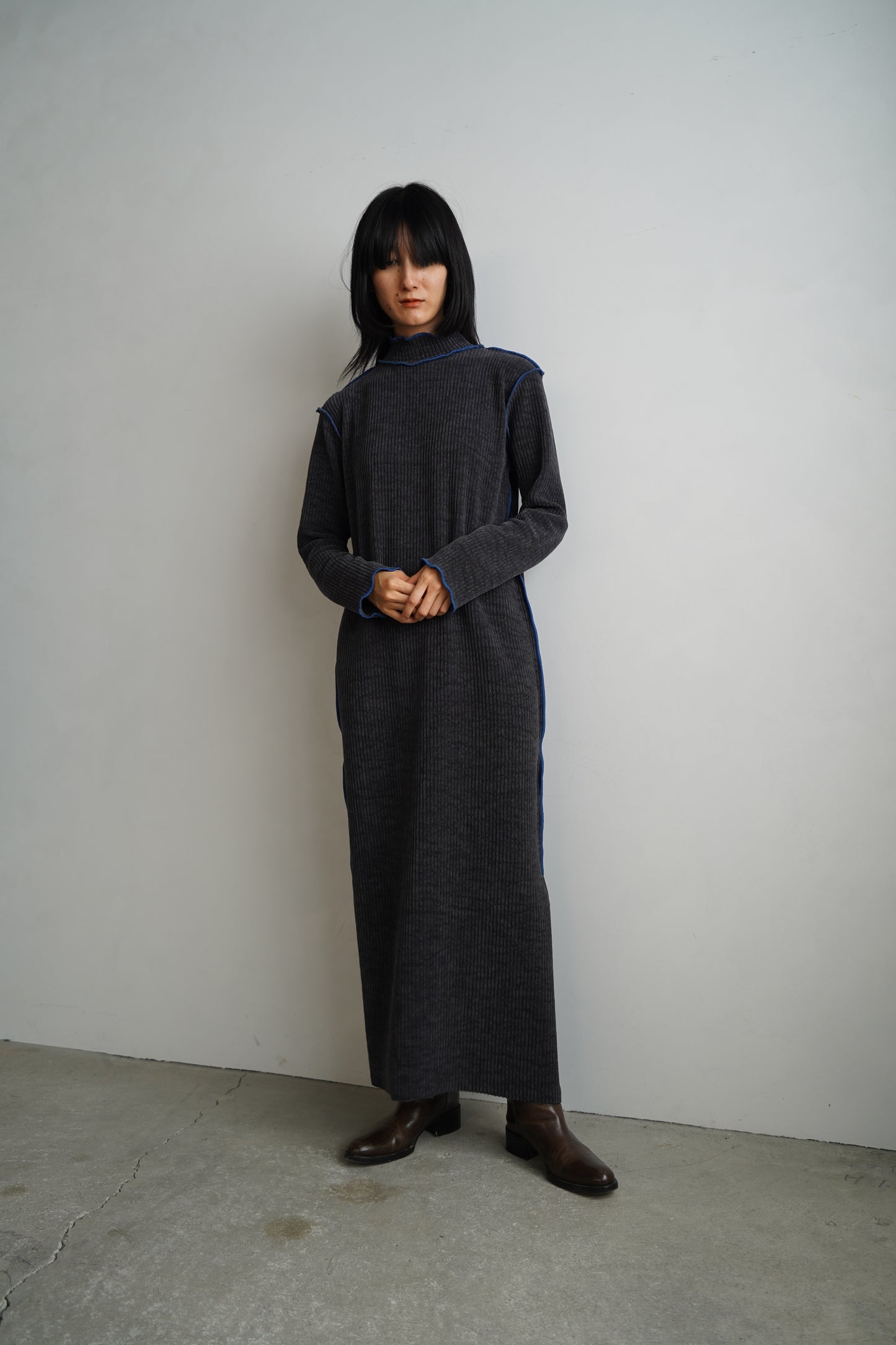 【Restock】Smooth Rib Onepiece / CHARCOAL -11月25-30日発送-