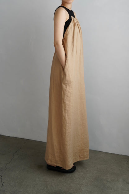 Linen Halter Dress / BEIGE -7月10日発送-