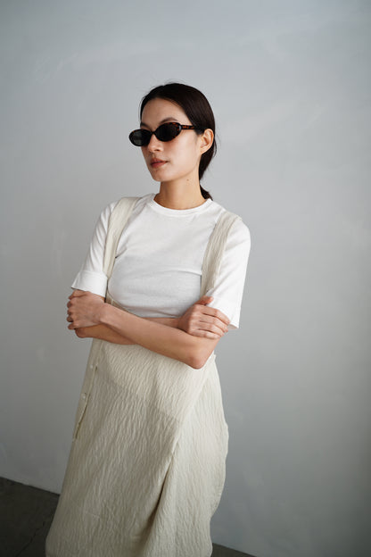 Wrap Stripe Dress / BEIGE -4月30日発送-