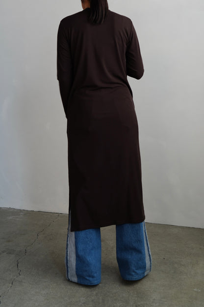 Smooth Sheer Onepiece / BROWN