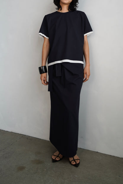 Essential Wrap Skirt / NAVY- 7月10-15日発送-