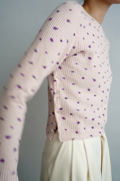 Flower Thermal  Pullover / PINK -10月5-10日発送-