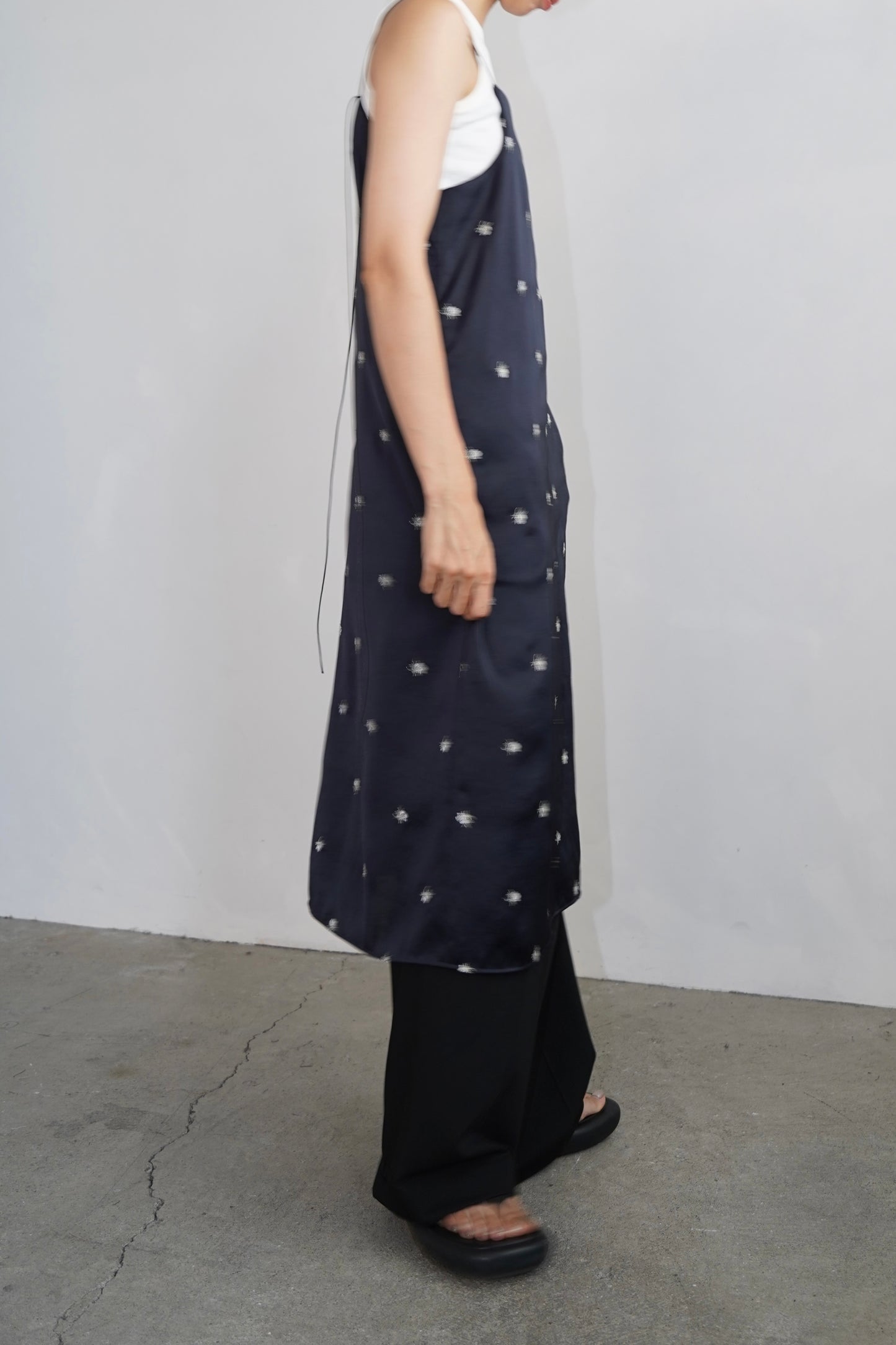 Stitch Flower Cami Dress / NAVY -8月3-7日発送-