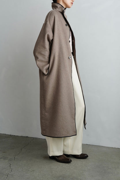Piping Wool Coat / BROWN -11月上旬発送-