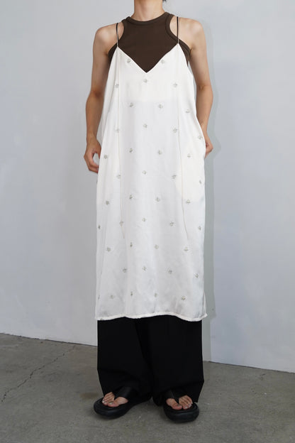 Stitch Flower Cami Dress / OFFWHITE -8月3-7日発送-