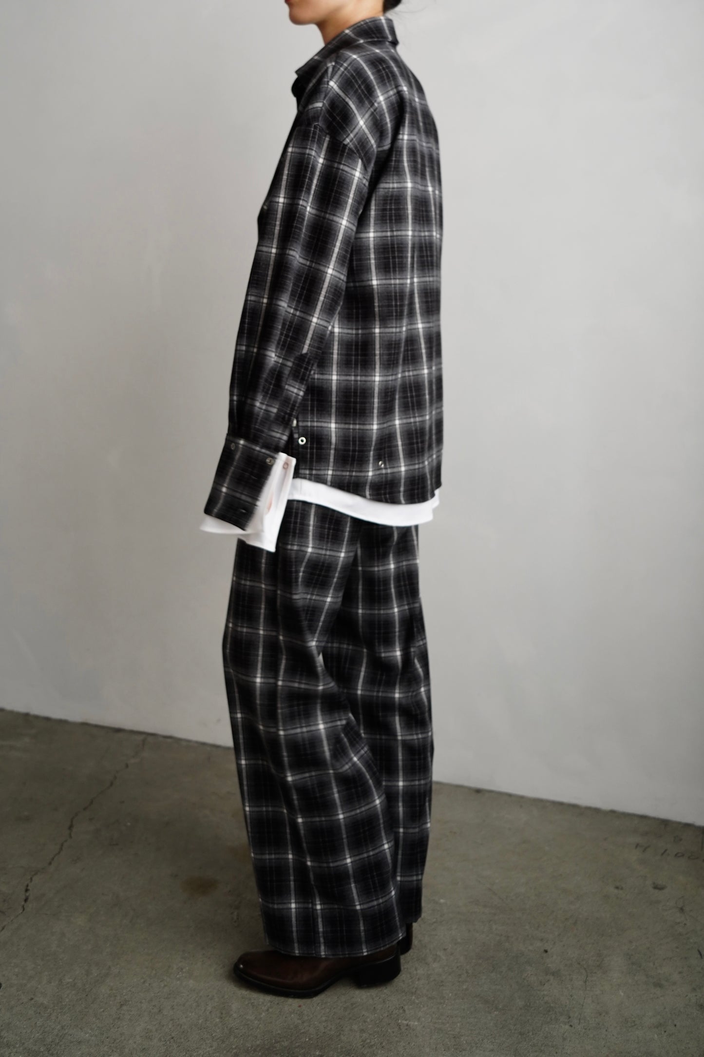Overlay Check Pants / GRAY -10月13-16日発送-