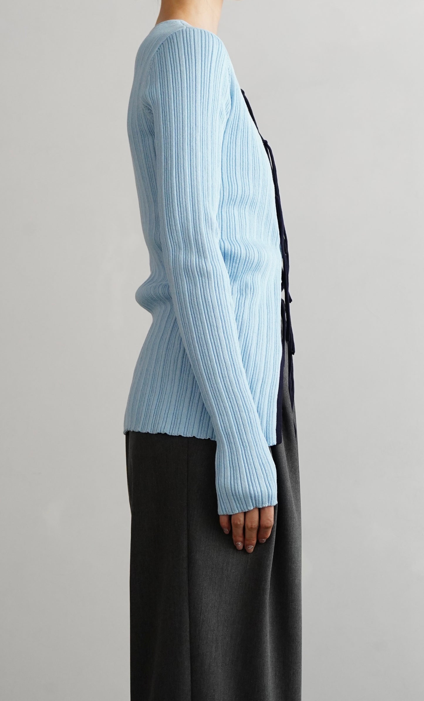 Contrast Cardigan / BLUENAVY