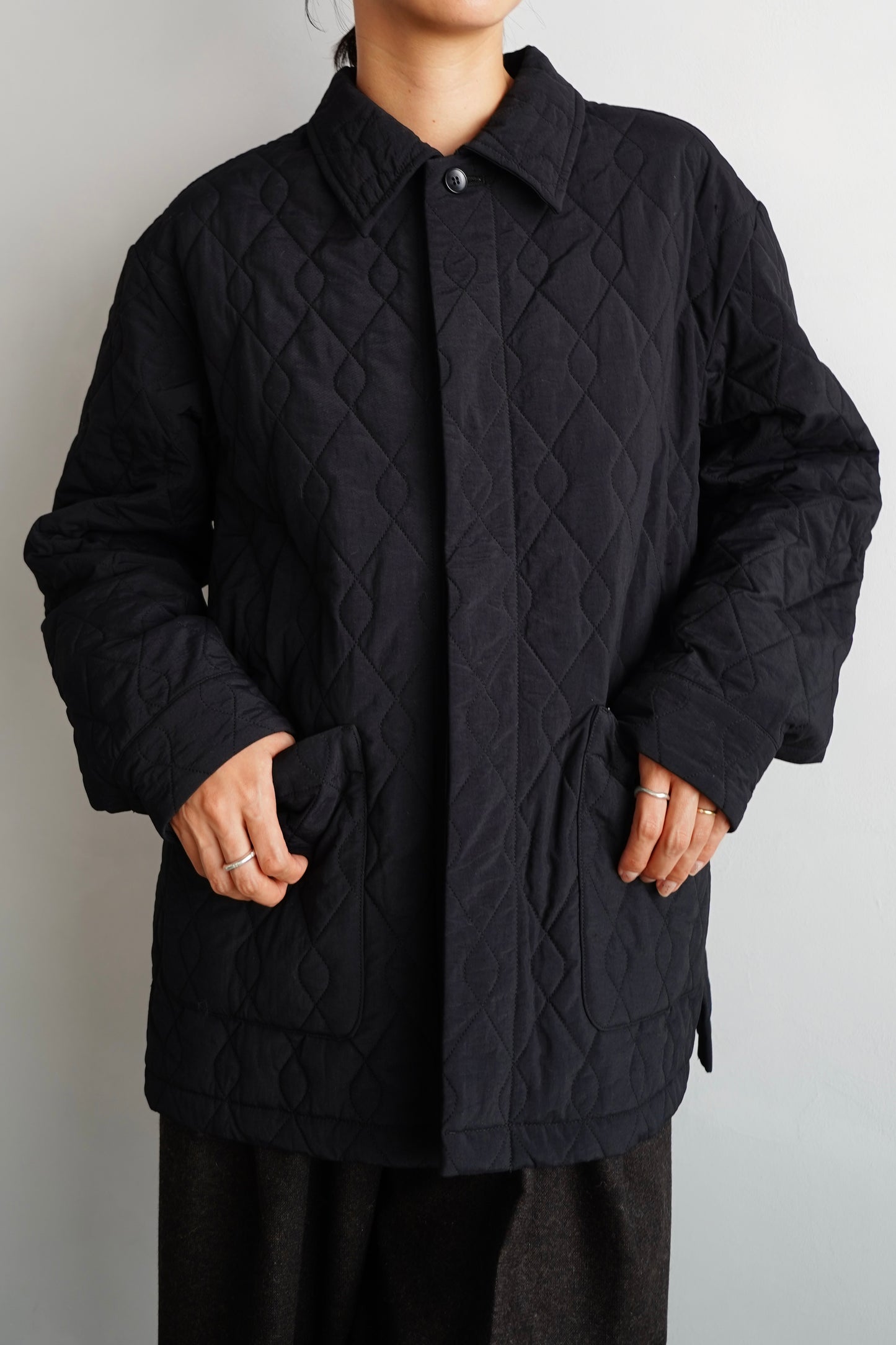 Quilted Middle Jacket / BLACK